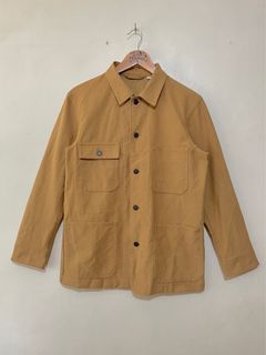 UNIQLO WASHED UTILITY (JERSEY) JACKET (BROWN)❗️  AS NEW CONDITION❗️  SMALLON TAG CAN FIT MEDIUM TO SEMI LARGE❗️