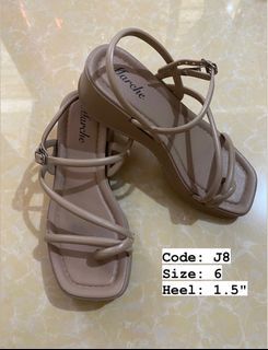 Wedge Rubber Sandals with Cross Straps