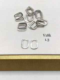 WG Rectangular Hoop Earrings in 18Karat Saudi Gold