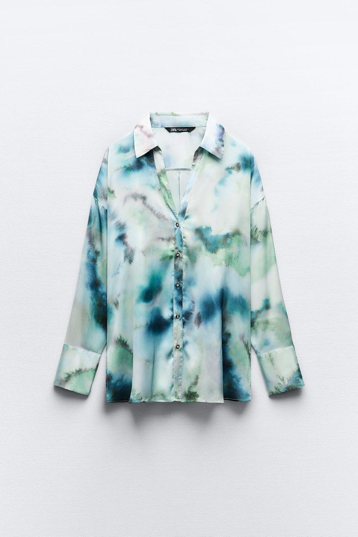 tie dye print shirt zara