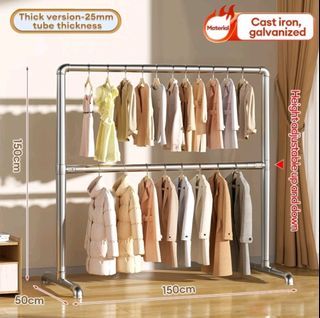 150CM Clothes Rack Stainless Sampayan Windproof Adjustable Clothes Drying Rack Heavy Duty