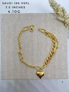 18K Gold Bracelet 7.5 inches  4.1 grams