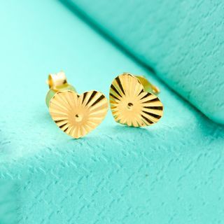 18K Gold (Pawnable) MEET Heart Casting Stud Earring