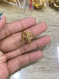 💯18K SAUDI GOLD BUTTERFLY, FROG, TURTLE RING