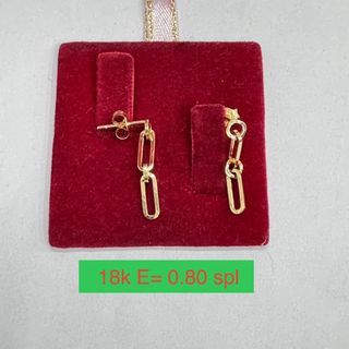 18K Saudi Gold paperclip earring