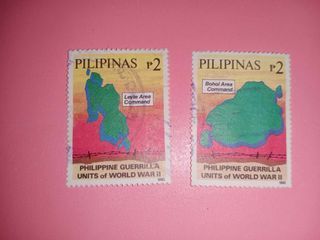 (1993) [TAKE ALL x2] Pilipinas Philippine Guerrilla Units of World War 2 (II) Leyte Command Area Bohol Command Area Stamp Set Vintage Old Print Collection Collector Stamps Collectible Prints Philippines