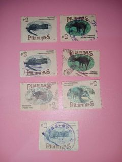 (1995) [TAKE ALL x7] Pilipinas Native Philippine Animals Stamp Set Vintage Old Print Collector Philippines Collectible Prints Stamps Collection