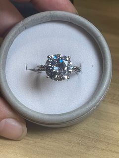 5.0 ct Moissanite Ring with side stones