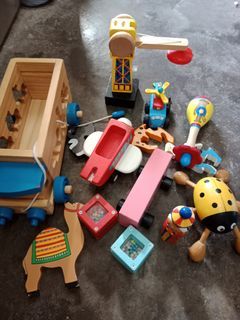 Assorted wooden toys toddlers
