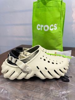 Authentic Crocs Echo Clog Bone Black M8/W10