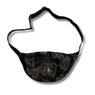 Authentic VIVIENNE WESTWOOD Full Pattern Zip Closure Waist Bag