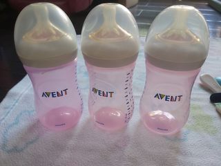 Avent pink feeding bottles 9oz 3pcs