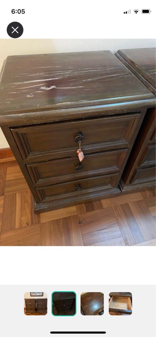 Bedside table (Category: Shelves, Cabinets & Racks) located in Singapore. Submitted by stephaniewwong (Listing ID 1300183452, Image 2). Description: 2 x bedside table units .