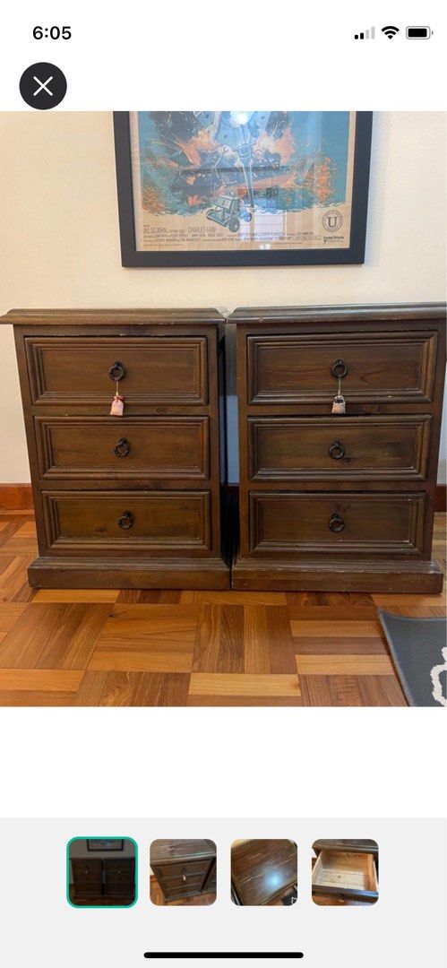 Bedside table (Category: Shelves, Cabinets & Racks) located in Singapore. Submitted by stephaniewwong (Listing ID 1300183452, Image 1). Description: 2 x bedside table units .
