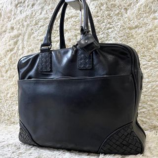 Bottega Veneta Business Bag Intrecciato Leather Black