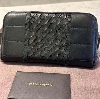 Bottega Veneta long wallet intrecciato round zipper