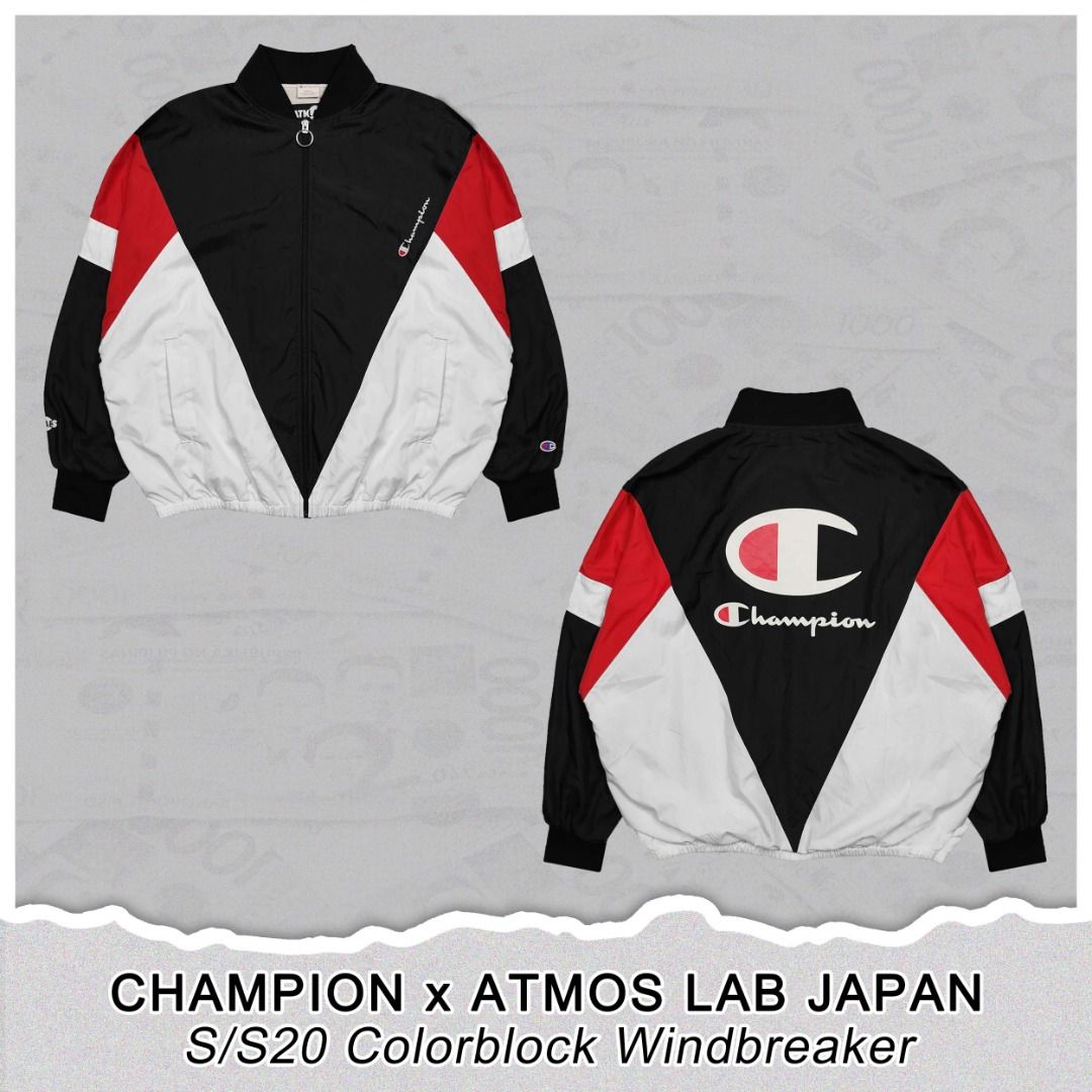 CHAMPION x ATMOS JAPAN S/S20 COLORBLOCK WINDBREAKER, Men's Fashion