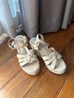 Cream Wedge Sandals