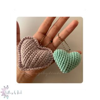 Crocheted Heart Keyrings