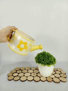 Decorative Ceramic Floral Watering Pot, Home and Garden Decor