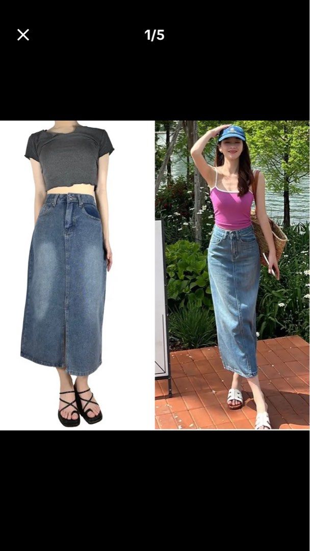 Denim Skirt (Category: Skirts) located in Iligan City. Submitted by sttal (Listing ID 1300250672, Image 2). Description: Famous tiktok denim skirt. Never been used. Size 38. Still malaki saakin 🥲. .