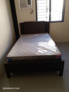Double size bed frame 48x75 inches bed with 8 inches mandaue firm foam mattress