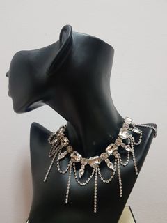 FROM ABROAD: Elegant Fancy Dance Costume Party Extravagant-like Choker -style Necklace with Diamond -like Studs - A334 Necklaces