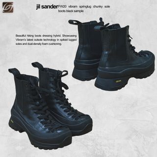 FW20 Jil Sander Vibram Springlug Chunky Sole Boots Black Sample