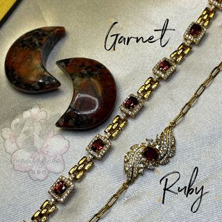 Garnet & Ruby sterling silver bracelet