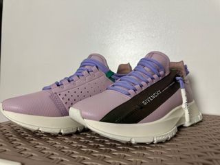 Givenchy Lilac Perforated Leather Spectre Zip Low-Top Sneakers
