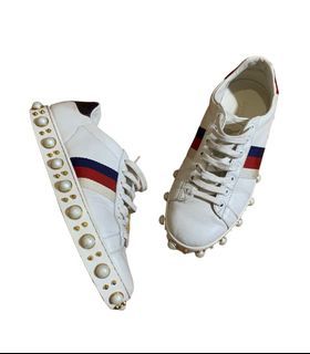 Gucci Ace Pearl Studded Sneakers