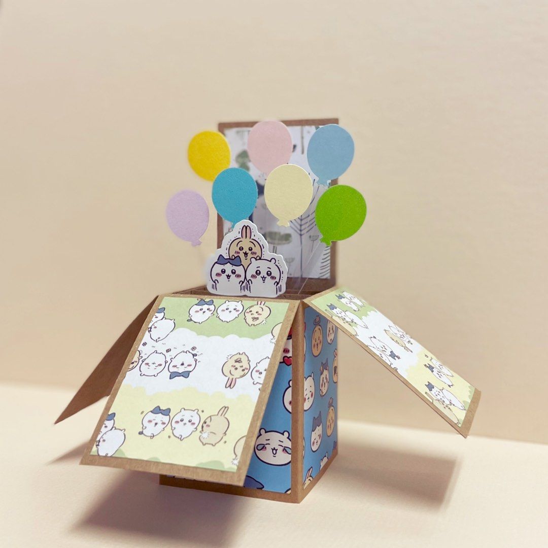 Usagi Card Handmade Chiikawa Hachiware Usagi card 吉伊卡哇 小八 八字貓 兔兔 手作立體賀卡 生日卡 萬用心意卡 ...