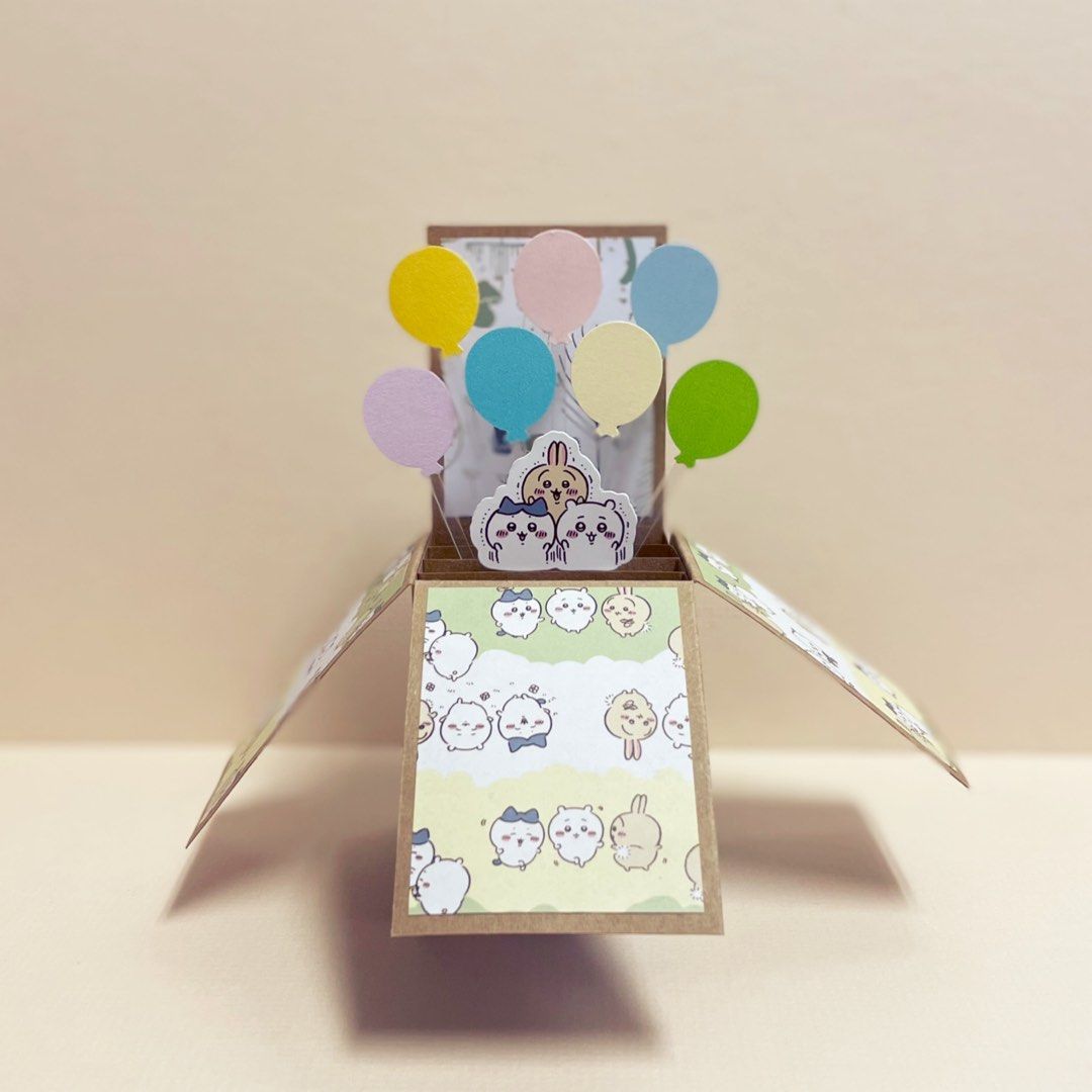 Usagi Card Handmade Chiikawa Hachiware Usagi card 吉伊卡哇 小八 八字貓 兔兔 手作立體賀卡 生日卡 萬用心意卡 ...