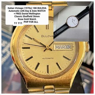 Italian Vintage (1970s) 18K BULOVA Automatic with Day & Date WATCH
+ FREE Daniel Wellington
Classic Sheffield 36mm
Rose Gold Watch
