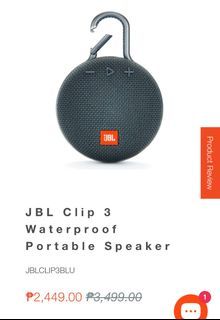 JBL Clip 3 Waterproof Portable Speaker