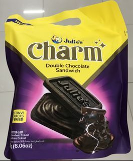 Julie's Charm Double Chocolate Sandwich Cookies 172g Biscuits