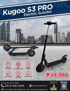 Kugoo S3 Pro Electric Scooter BRAND NEW (30% OFF)