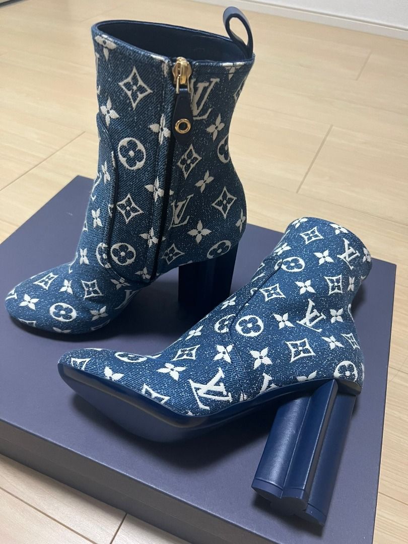 Louis Vuitton Silhouette Ankle Boot Denim Women s Fashion Footwear Boots on Carousell