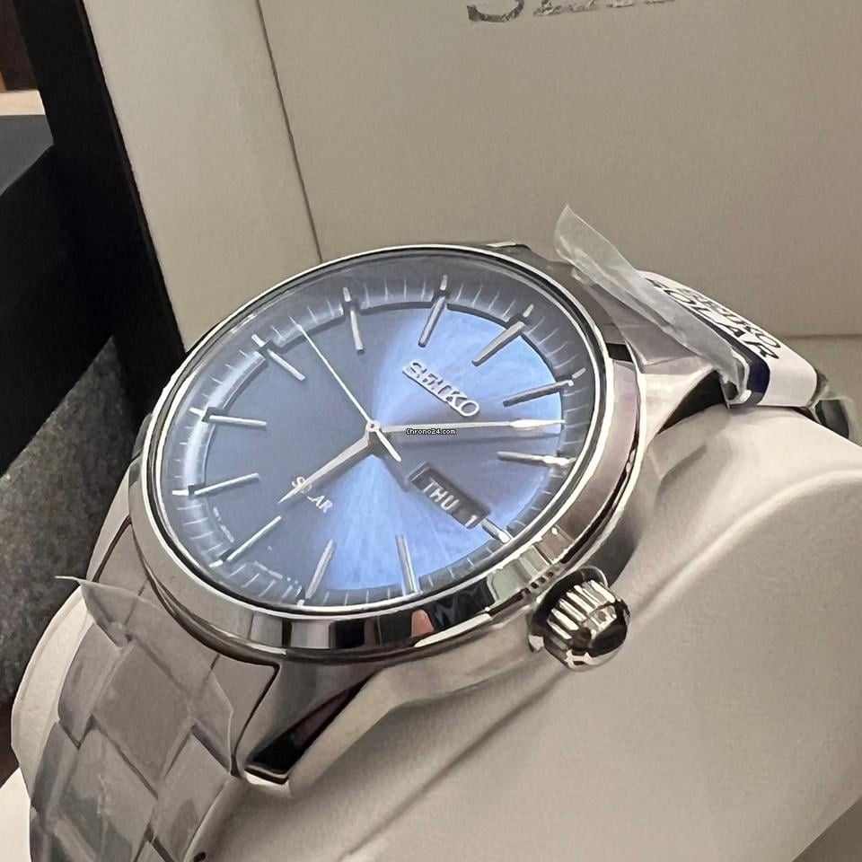 Lowest Price Seiko SNE525 Solar Men s Blue Dial Stainless Steel Watch sne525 sne525p sne525p1 Birthday gift birthday seiko BRAND NEW IN BOX WITH 1