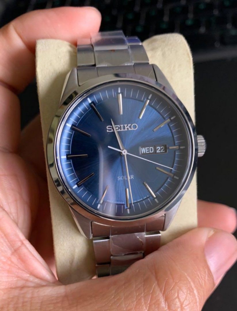 Lowest Price Seiko SNE525 Solar Men s Blue Dial Stainless Steel Watch sne525 sne525p sne525p1 Birthday gift birthday seiko BRAND NEW IN BOX WITH 1 YEAR WARRANTY Men s Fashion Watches Accessories Watch...