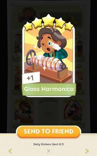 Monopoly Go! Making Music 5 Star Sticker Glass Harmonica