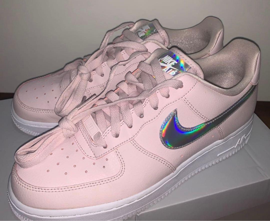 Nike Air Force 1 07 Low Iridescent Swoosh Pink Women s Fashion Footwear Sneakers on Carousell
