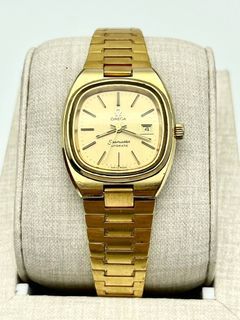 Omega Seamaster Gold Dial Stainless Steel Ladies Watch