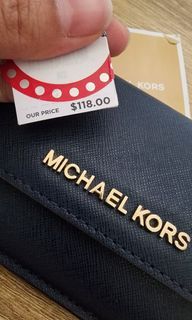 Original Michael Kors card holder bifold wallet (dark blue color)