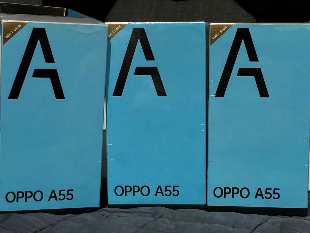 Original OPPO A55 Smartphone 4g rAm 64g expandable memory (Category: OPPO) located in San Juan City. Submitted by hanifah_trading (Listing ID 1300150521, Image 2). Description: Original OPPO A55 Smartphone 4g rAm 64g expandable memory Details: 6.51-inch triple camera 50MP 4g rAm / 64g Expandable up to 256GB via microSD Dual SIM (Nano-SIM) USB Type-C 3.5mm Audio Jack Face Recognition & Fingerprint Sensor (side mounted) 5000 mAh colors: Starry Blac