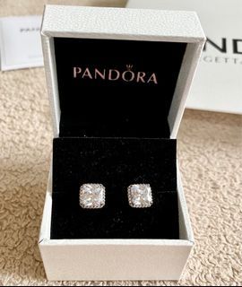 Pandora Sparkling Square Stud Earrings 💖💎✨