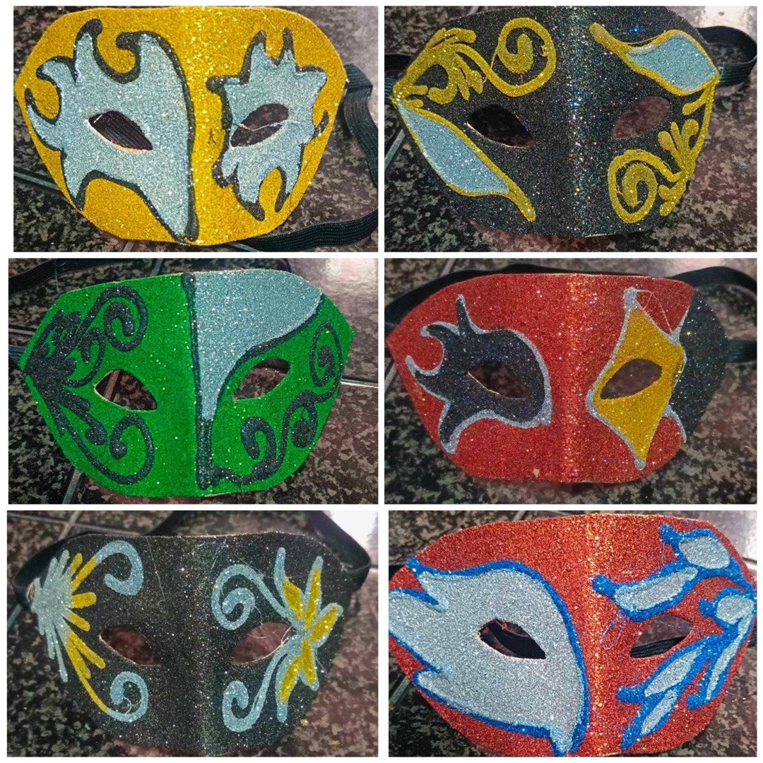 Papier-mâché masquerade Mask (Category: Face Masks & Face Shields) located in Quezon City. Submitted by cutesymask (Listing ID 1300128299, Image 2). Description: Pwede 100 each.