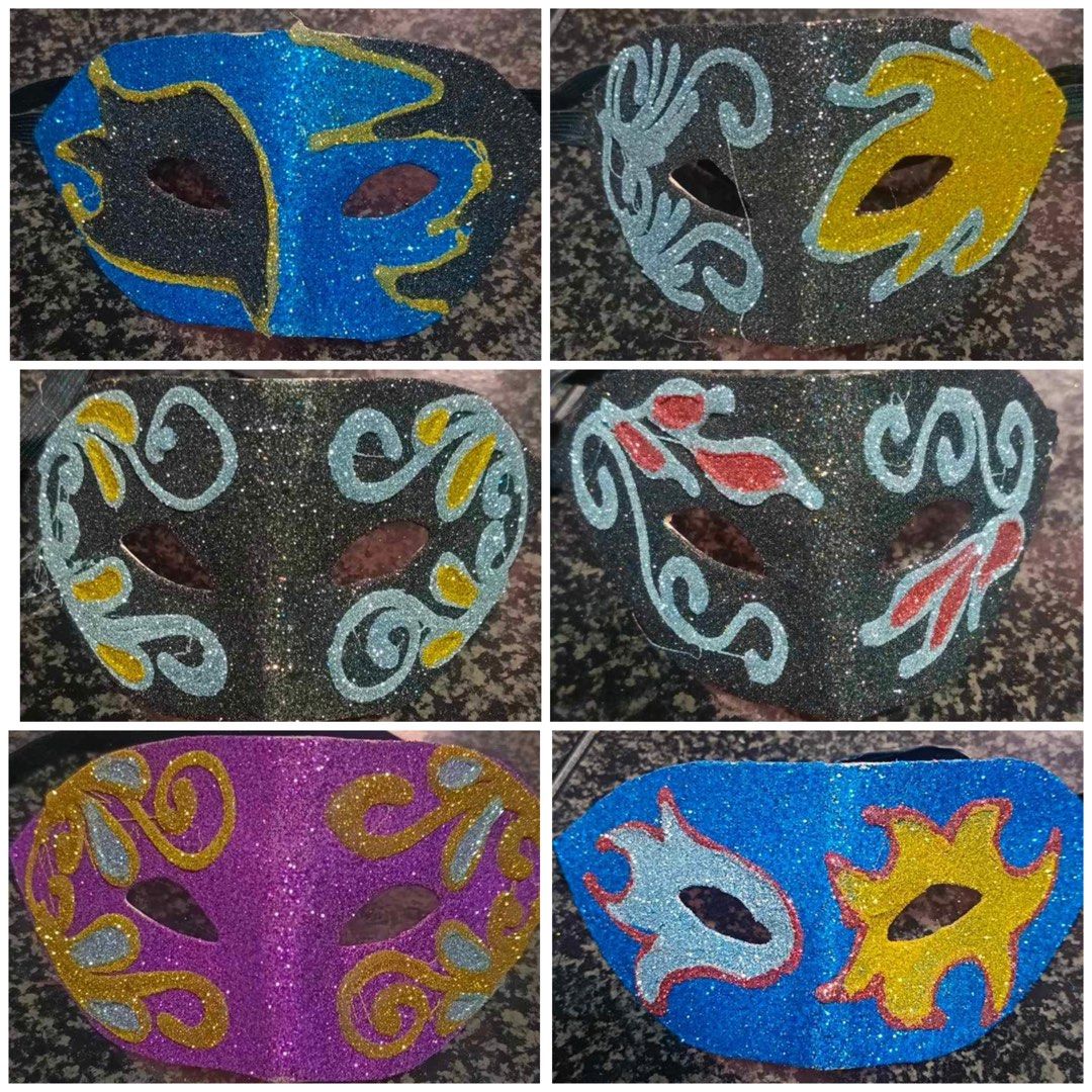 Papier-mâché masquerade Mask (Category: Face Masks & Face Shields) located in Quezon City. Submitted by cutesymask (Listing ID 1300128299, Image 3). Description: Pwede 100 each.