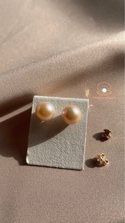 Peach Freshwater Pearl Stud Earrings (100% Authentic)