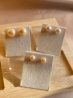 Peach Freshwater Pearl Stud Earrings (100% AUTHENTIC)
